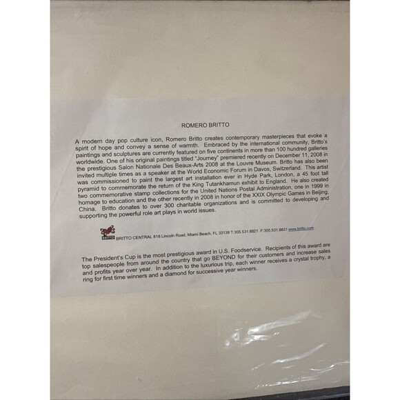 Romero Britto Eat Pack At Miami Beach Pop Art - 6” X 9” - Picture 7 of 9